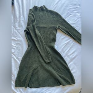 Olive Mock Neck Sweater Dress